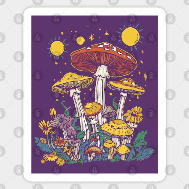 Time to Shroom - Psychedelic Trippy Hippie Design Sticker by TuncGK